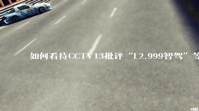 如何看待CCTV13批评“L2.999智驾”等误导性宣传，若导致事故车企可能需要担责？