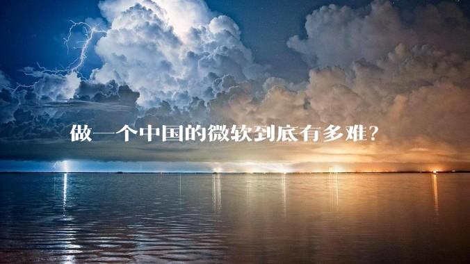 做一个中国的微软到底有多难？